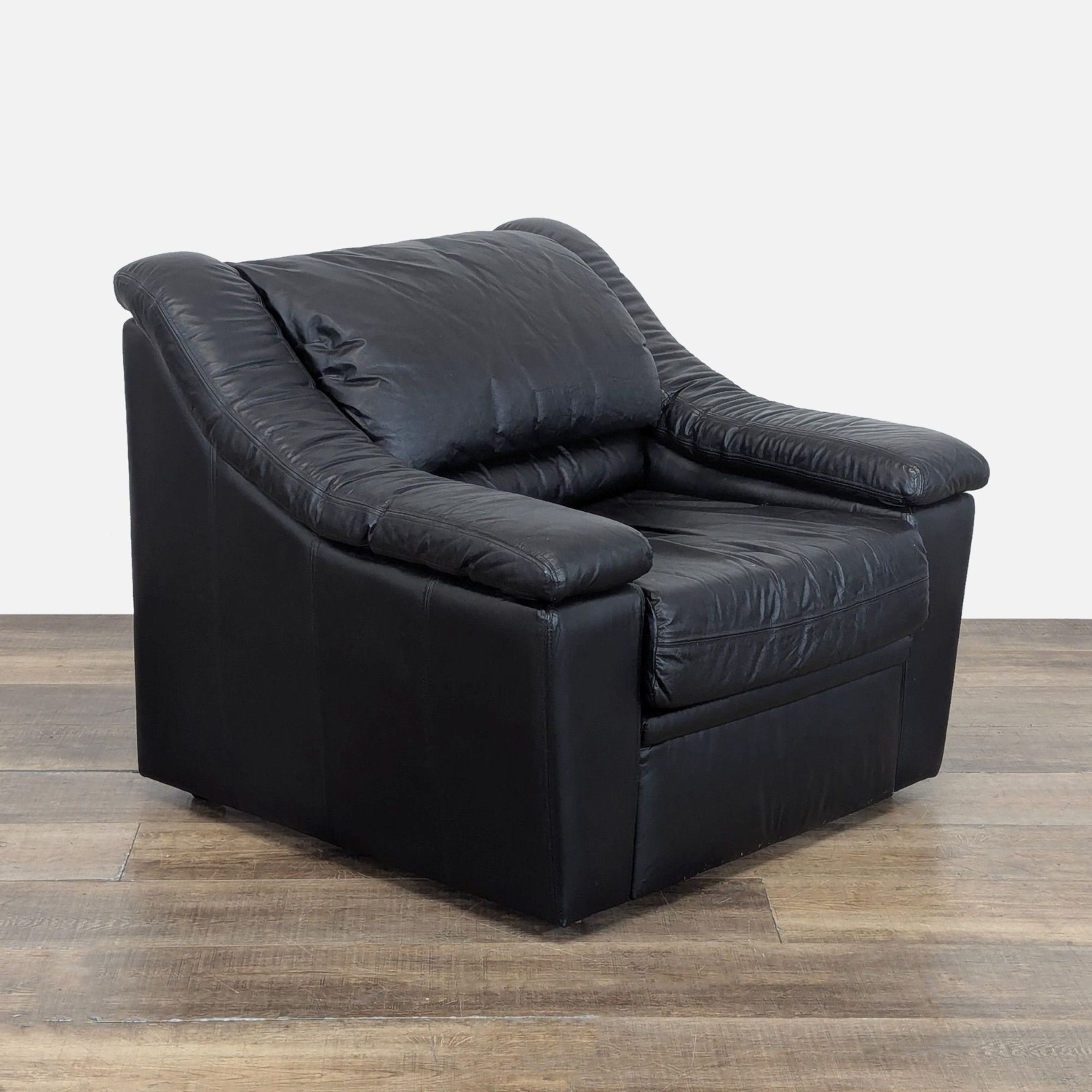 Krause Sofa Factory Black Leather Contemporary - image-1