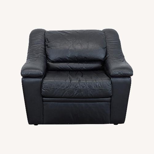 Used Krause Sofa Factory Black Leather Contemporary for sale on AptDeco