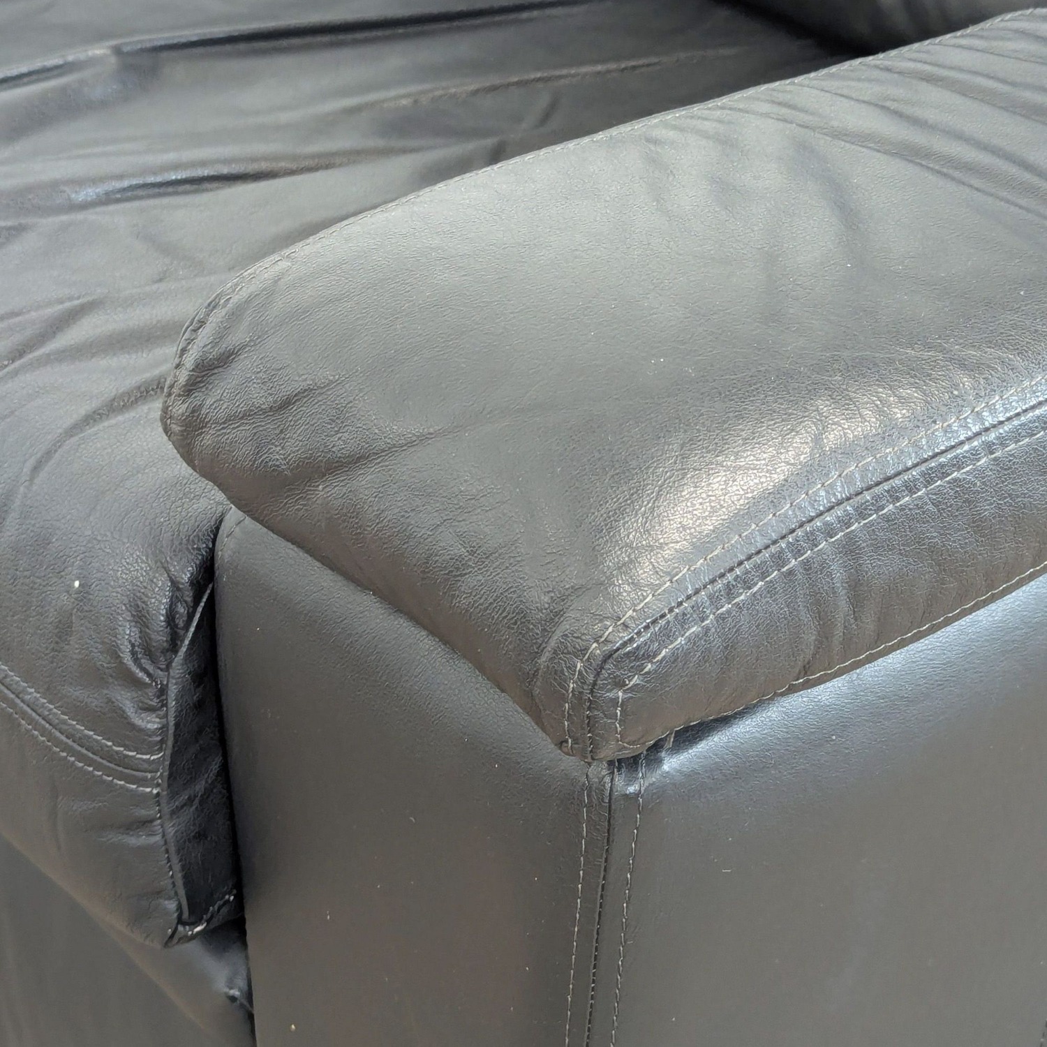 Krause Sofa Factory Black Leather Contemporary - image-5