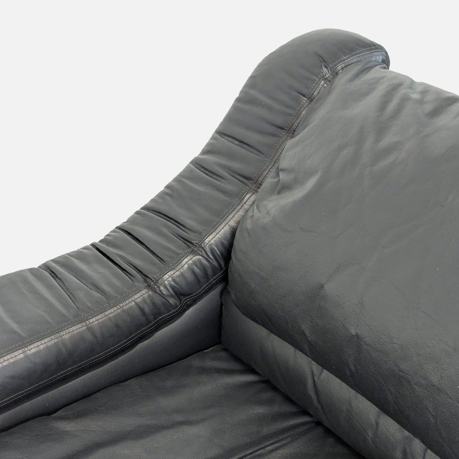 Krause Sofa Factory Black Leather Contemporary - image-6