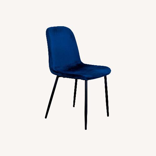 Used Metal and Velvet Covered Bucket Dining Chair	 for sale on AptDeco
