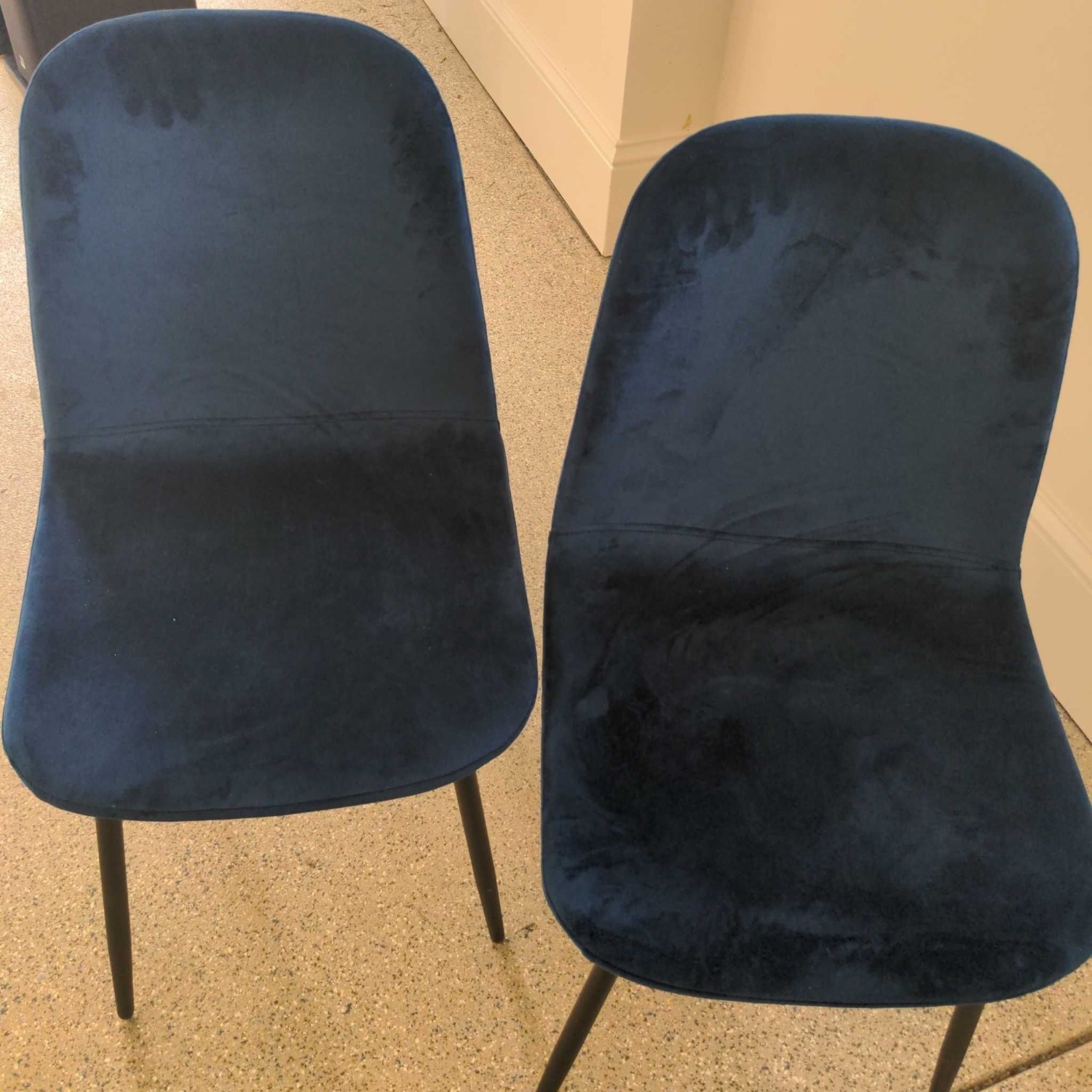 Metal and Velvet Covered Bucket Dining Chair	 - image-5