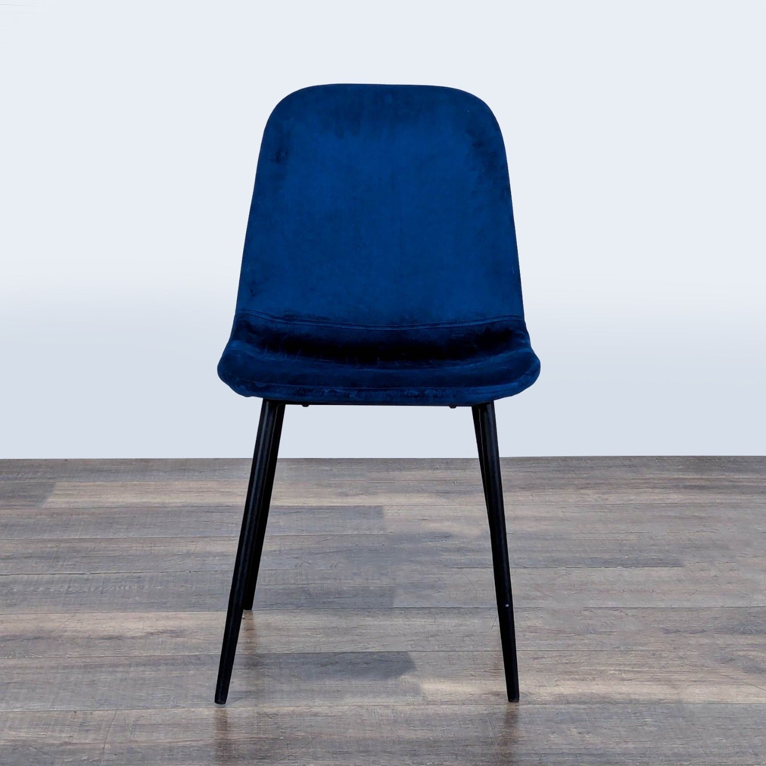 Metal and Velvet Covered Bucket Dining Chair	 - image-1