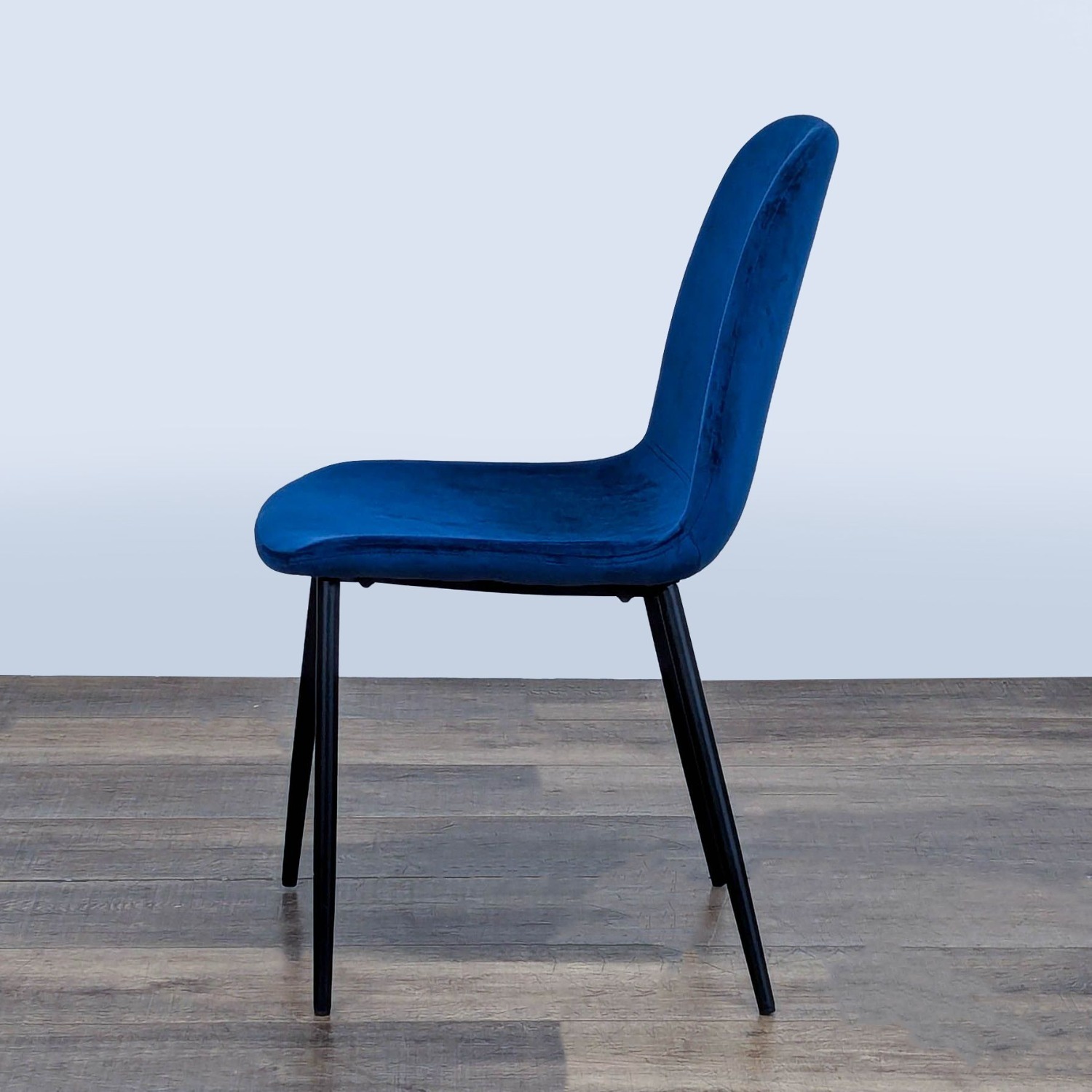 Metal and Velvet Covered Bucket Dining Chair	 - image-4