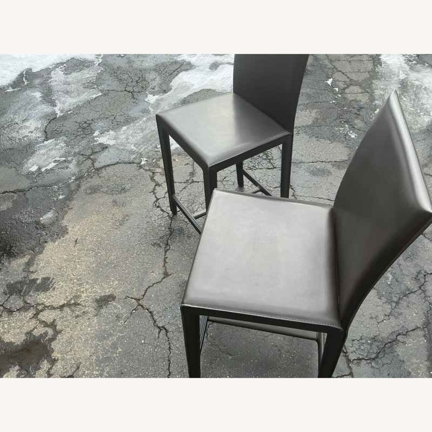 Crate & Barrel Folio Leather Bar Stools 2 - image-7