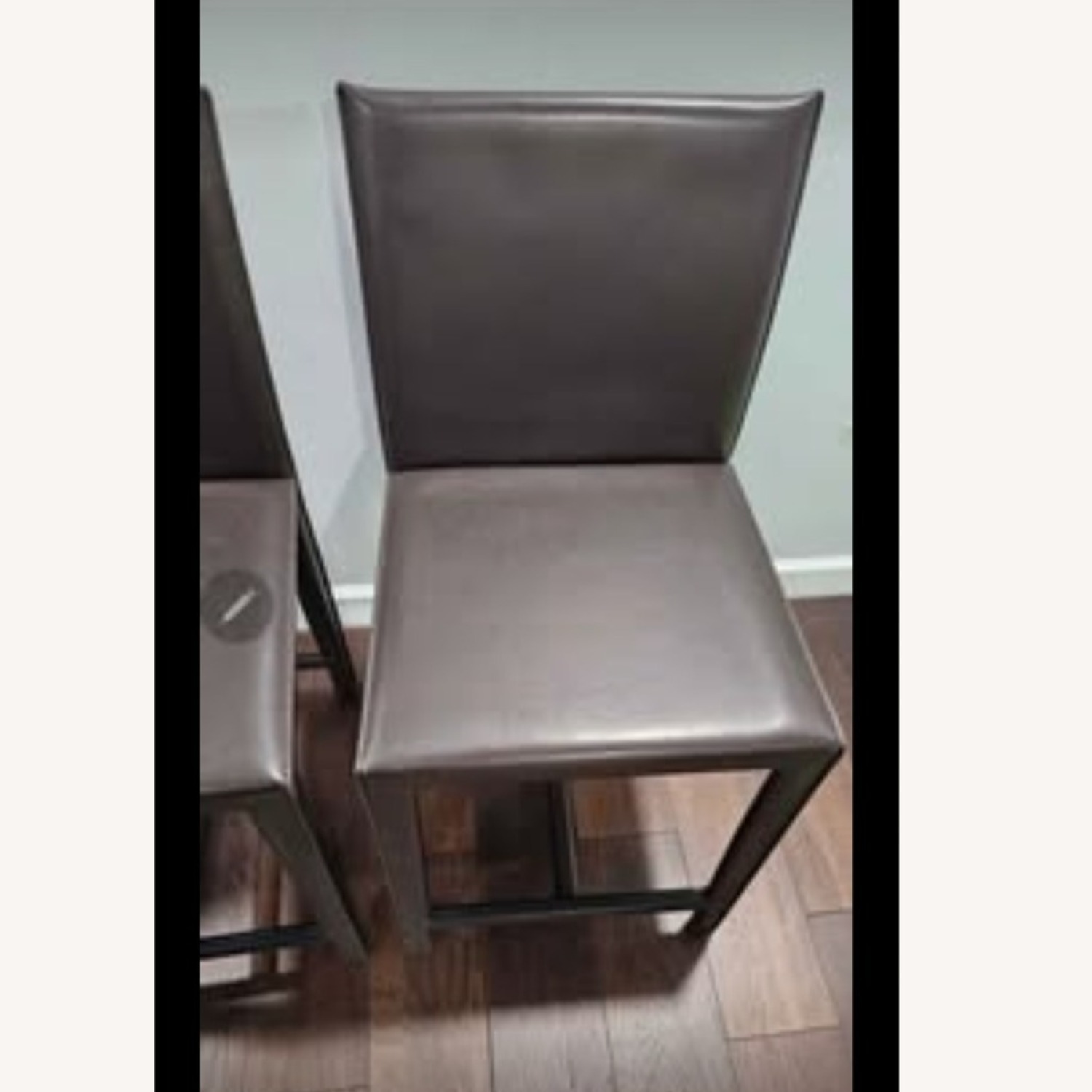 Crate & Barrel Folio Leather Bar Stools 2 - image-1