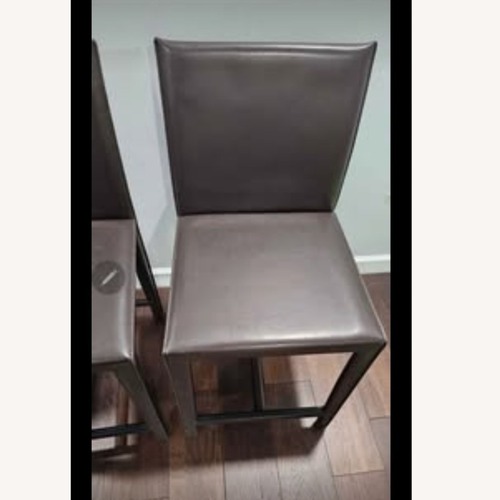 Used Crate & Barrel Folio Leather Bar Stools 2 for sale on AptDeco