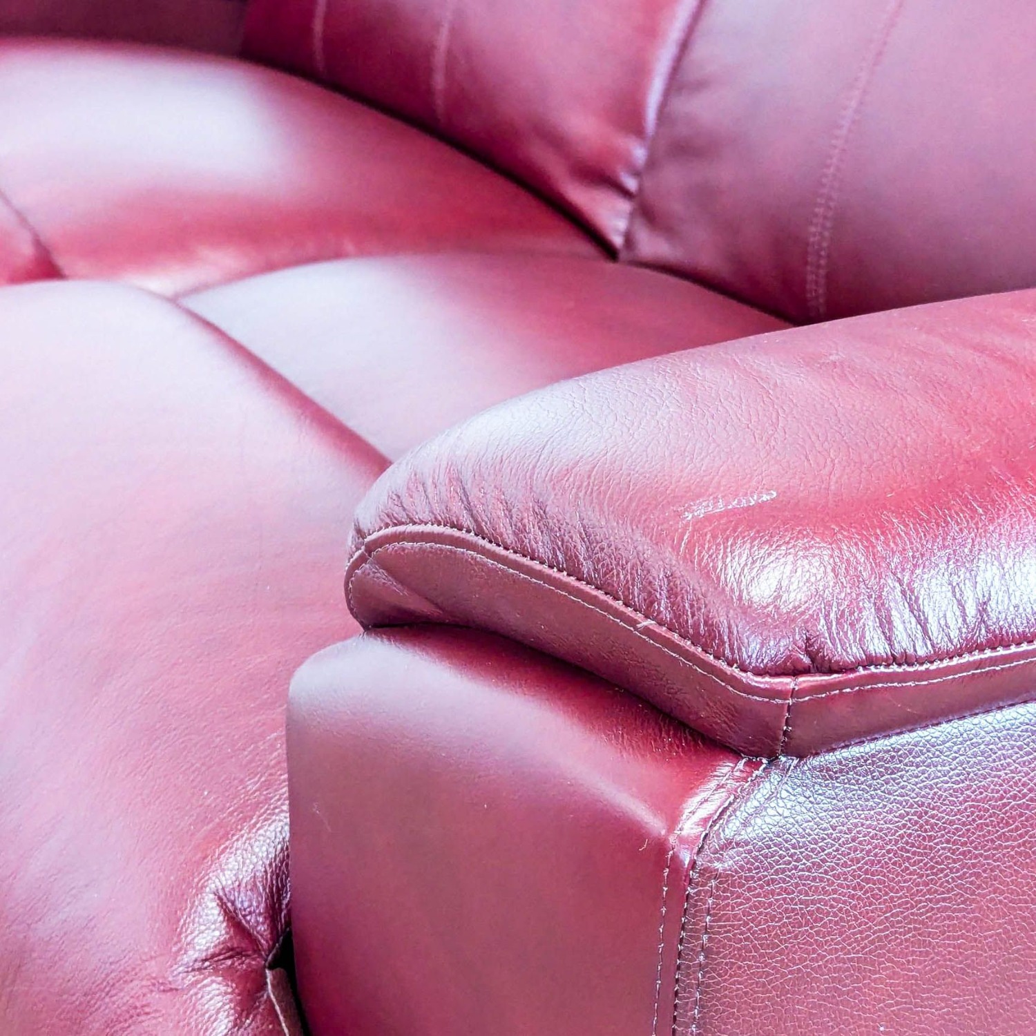 La-Z-Boy Maroon Leather Power Reclining Loveseat - image-7