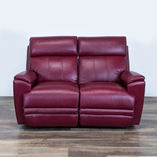 Used La-Z-Boy Maroon Leather Power Reclining Loveseat for sale on AptDeco