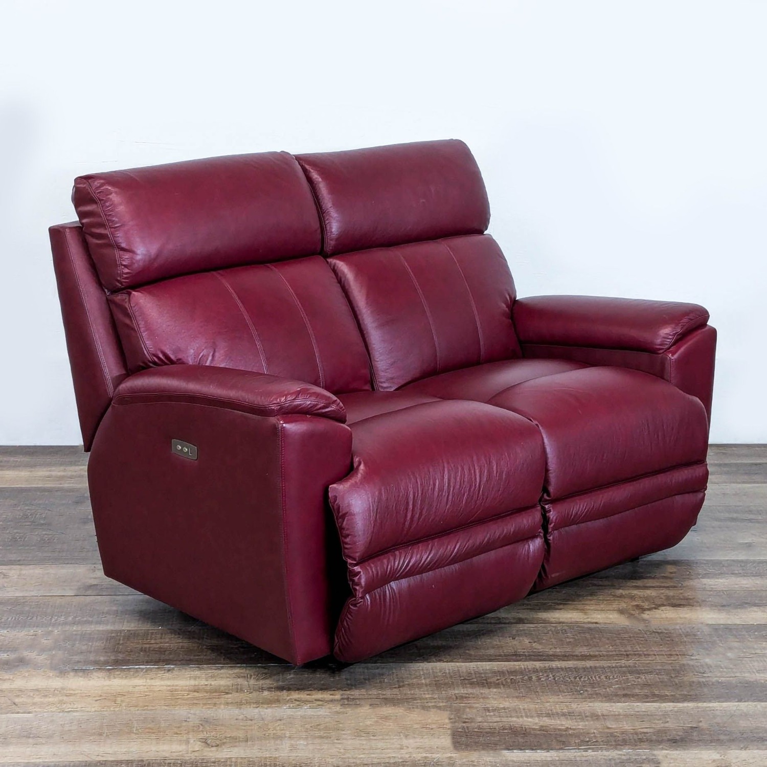 La-Z-Boy Maroon Leather Power Reclining Loveseat - image-2