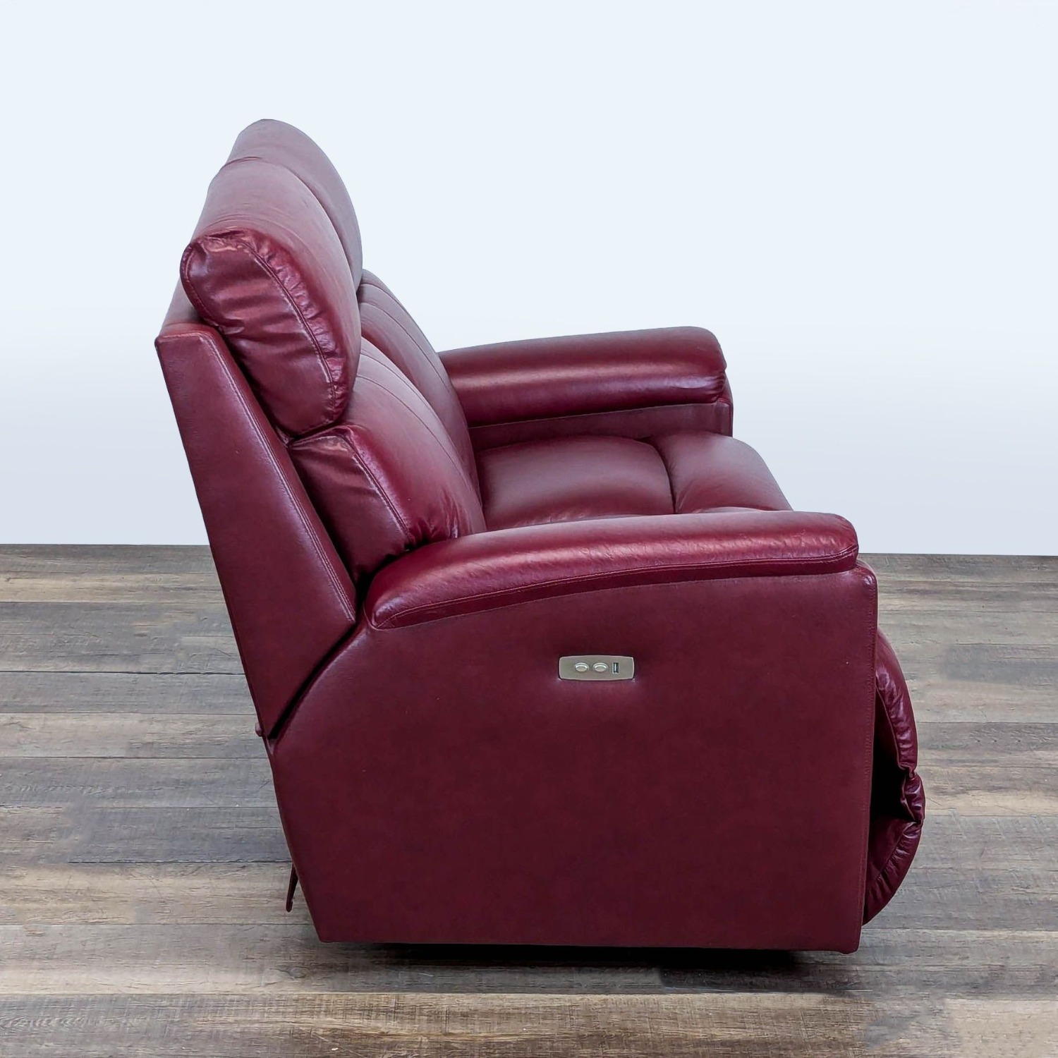La-Z-Boy Maroon Leather Power Reclining Loveseat - image-4