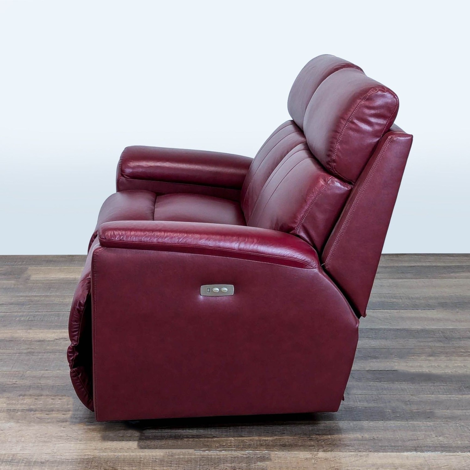 La-Z-Boy Maroon Leather Power Reclining Loveseat - image-6
