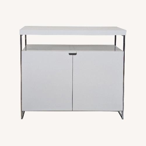 Used Two Door Storage Cabinet with Open Shelf for sale on AptDeco