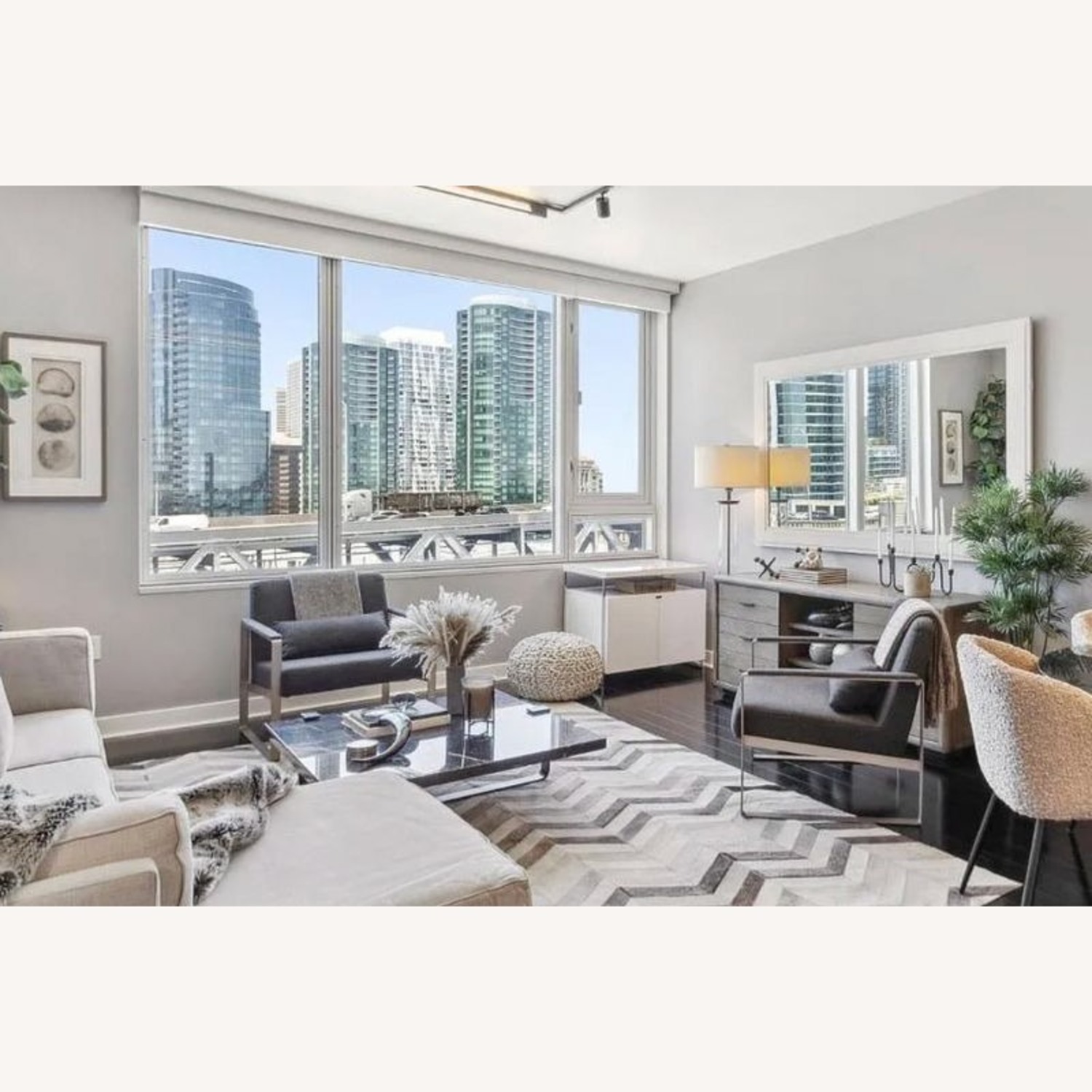 Two Door Storage Cabinet with Open Shelf	 - image-2