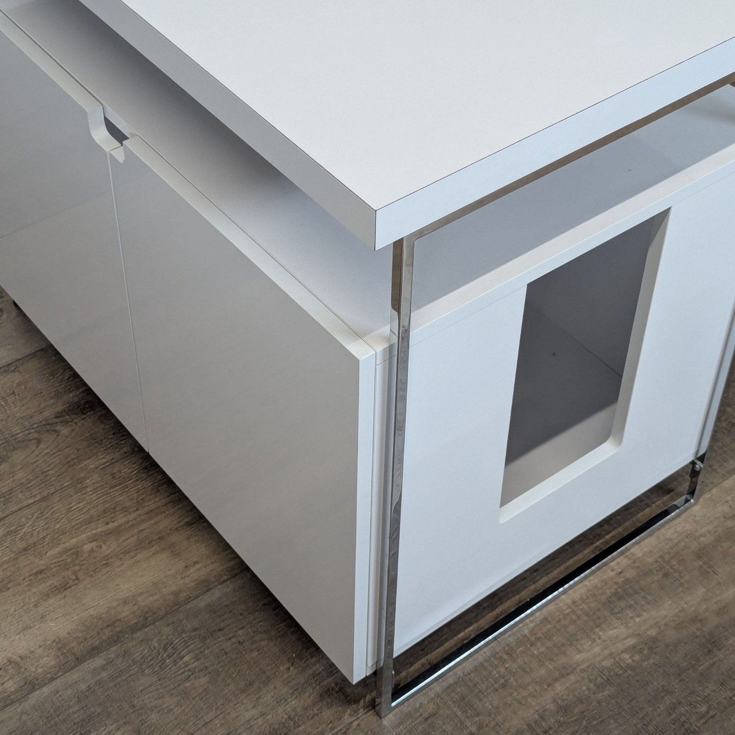 Two Door Storage Cabinet with Open Shelf	 - image-9