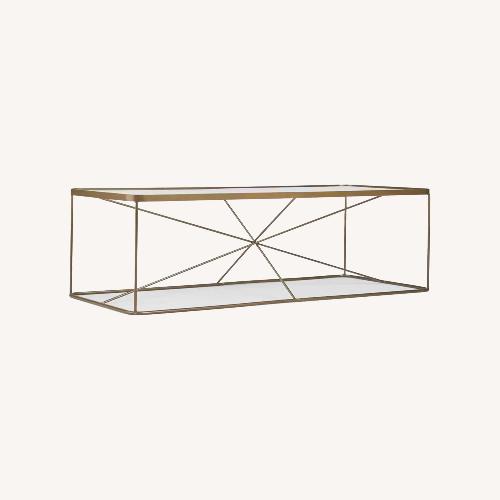 Used Joybird Glass and Brass Coffee Table for sale on AptDeco