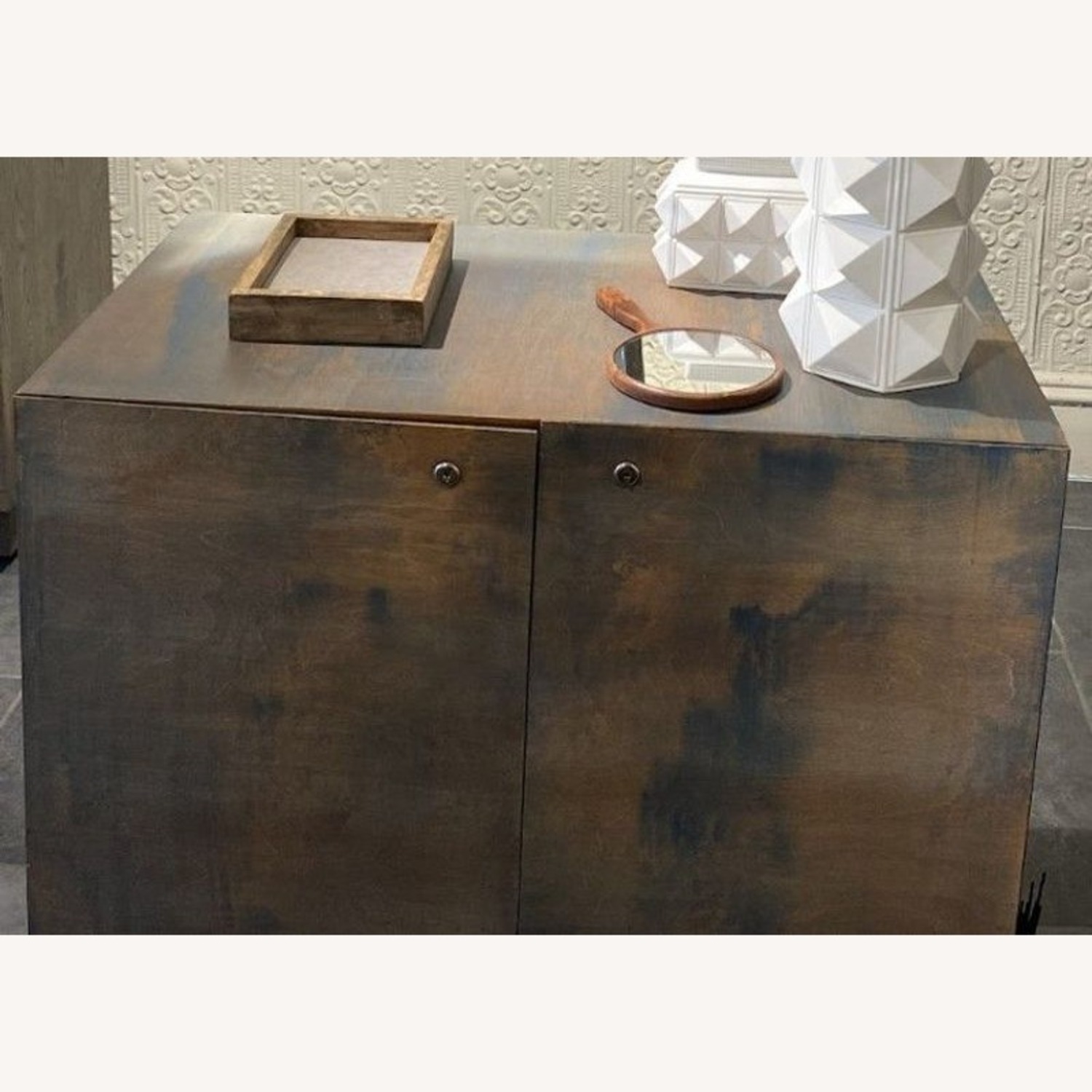 Two Door Wood Storage Cabinet	 - image-1