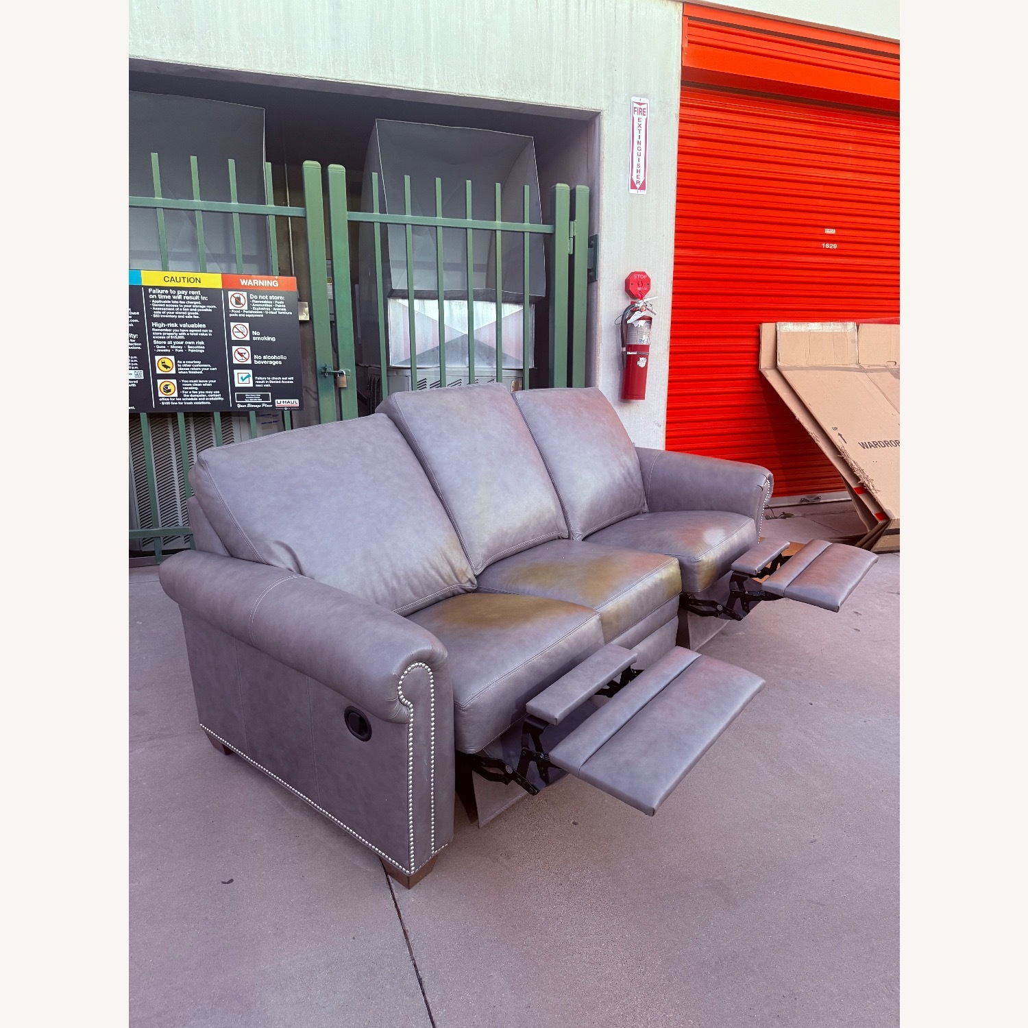 Ethan Allen Leather Recliner Couch - image-5