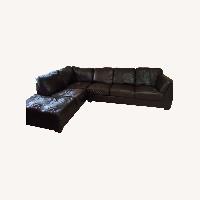 Dark Brown Leather 2 Piece Sectional