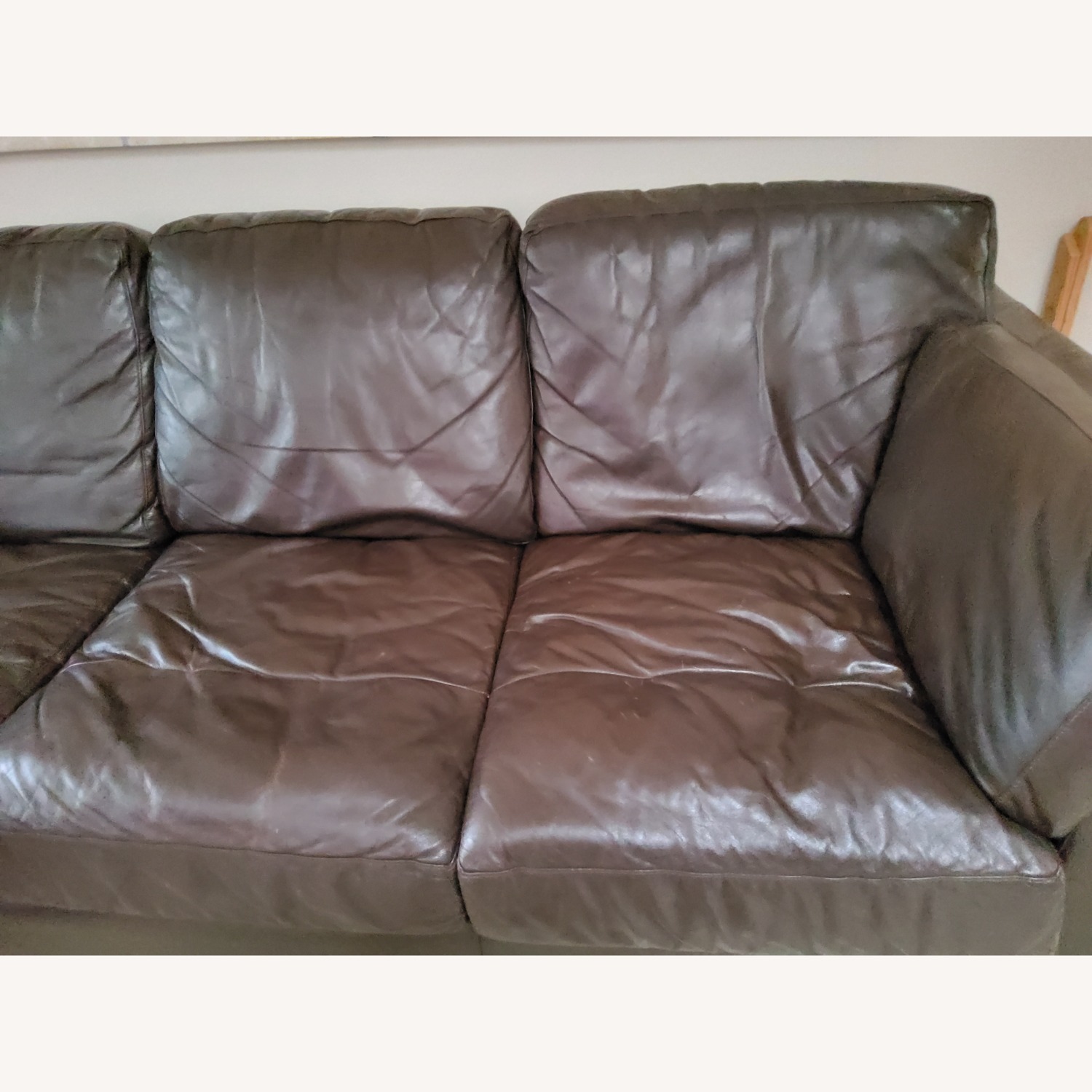 Dark Brown Leather 2 Piece Sectional - image-3