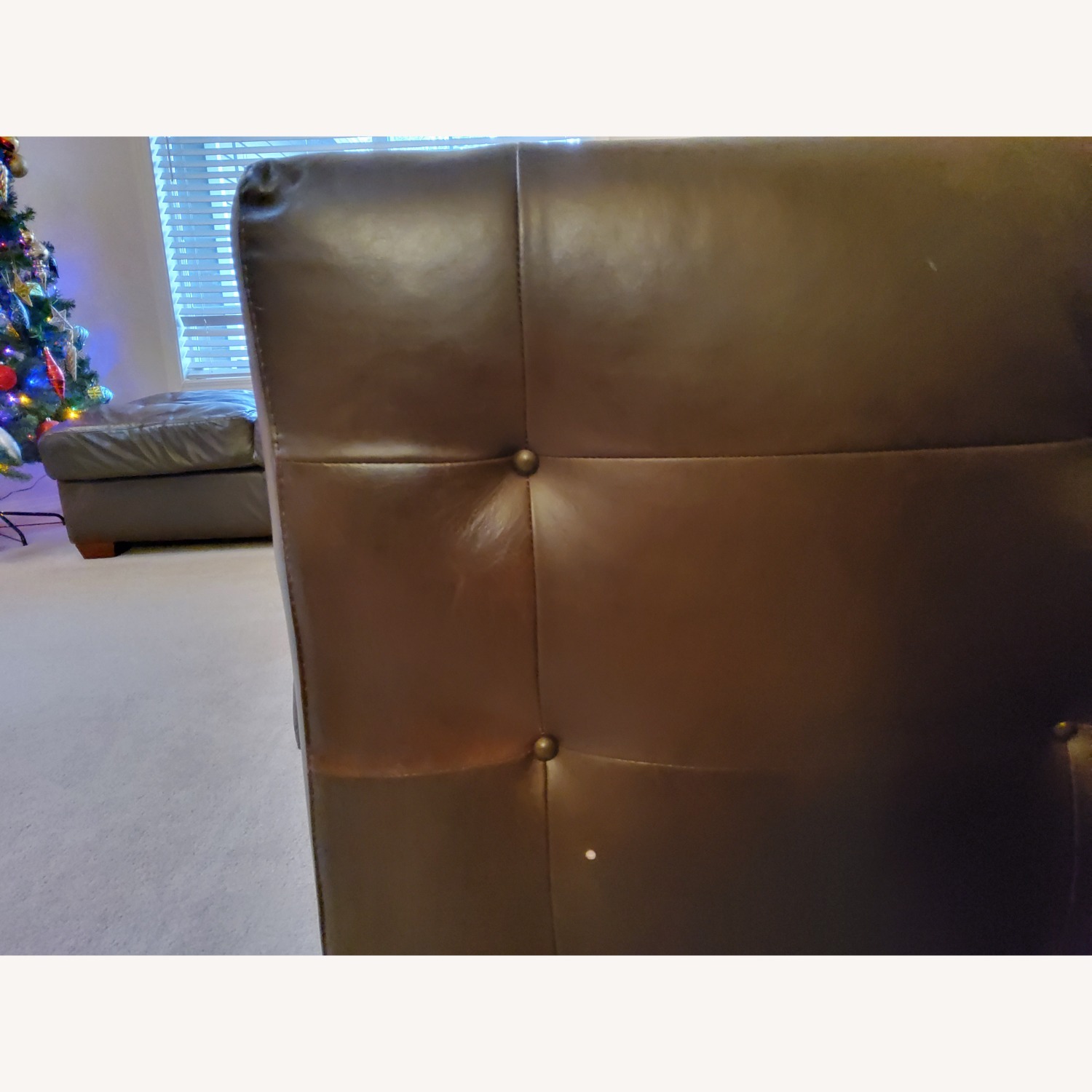 Dark Brown Leather 2 Piece Sectional - image-2