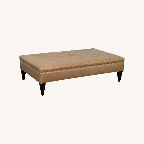 Used West Elm Button Tufted Leather Bench for sale on AptDeco