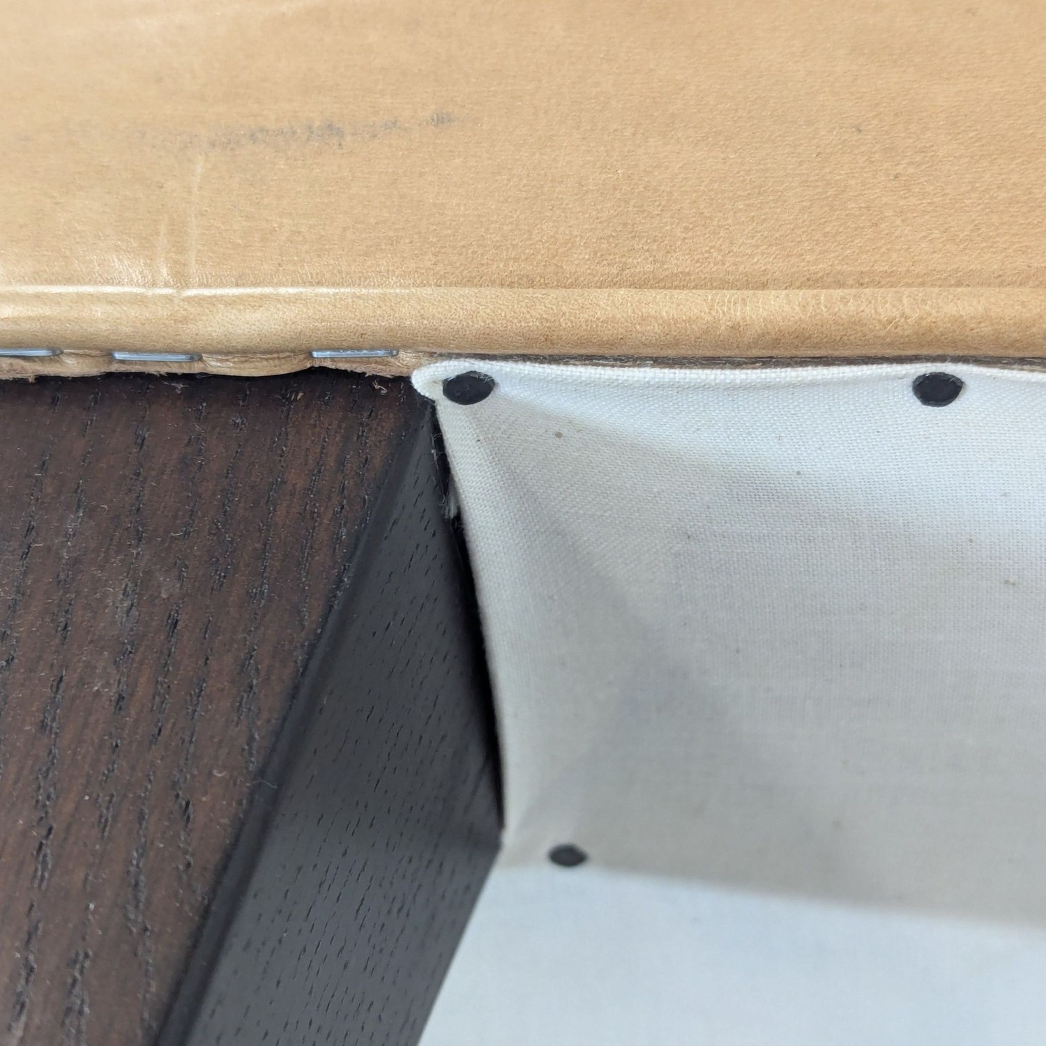 West Elm Button Tufted Leather Bench - image-10