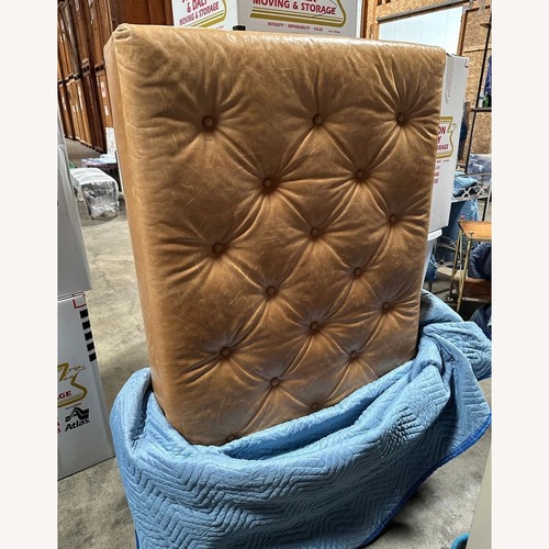 Used West Elm Button Tufted Leather Bench for sale on AptDeco