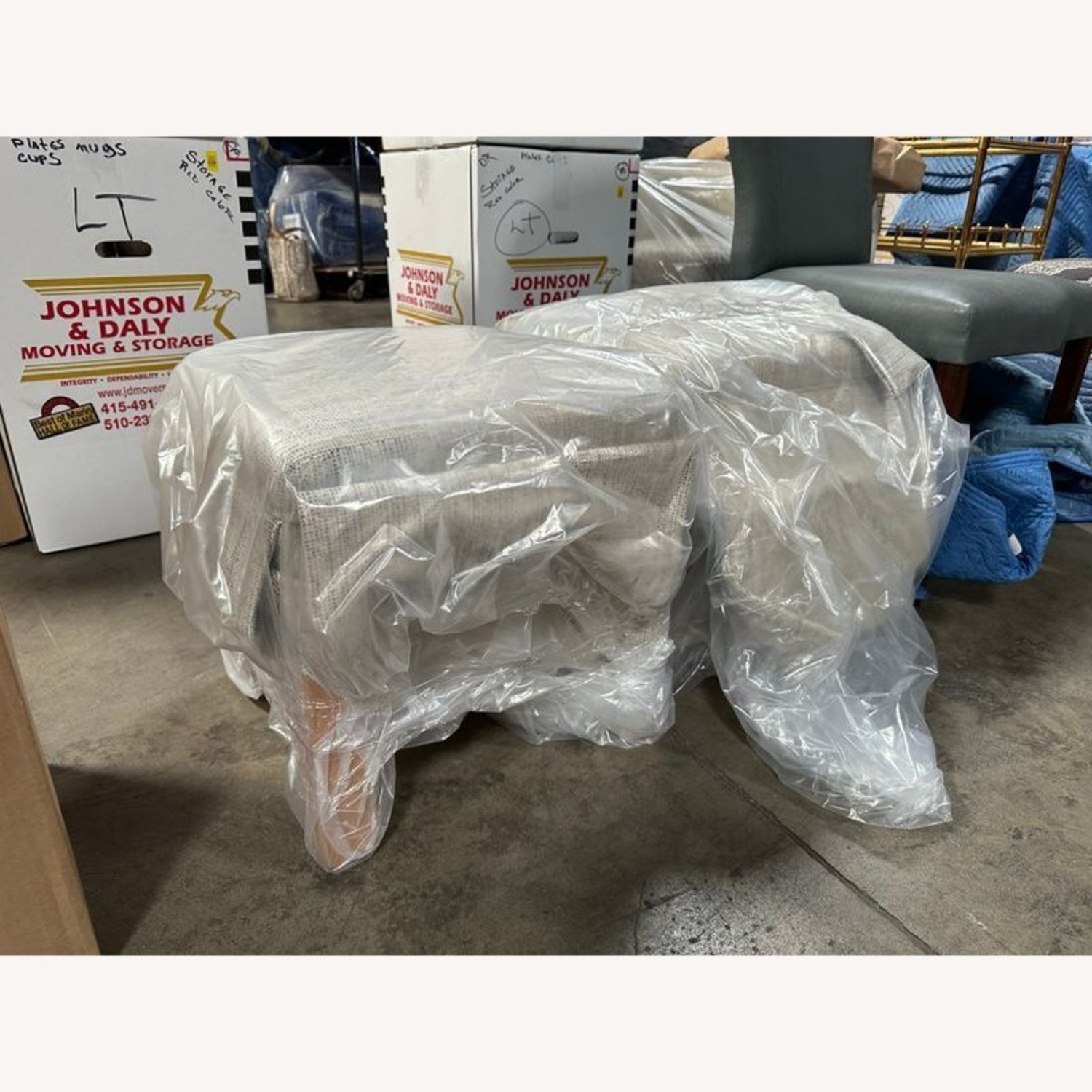 Skirt Covered Ottoman - image-6