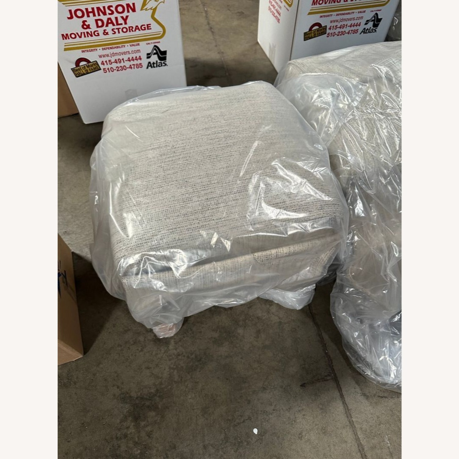 Skirt Covered Ottoman - image-1