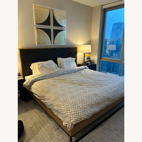Used Crate & Barrel Renard Black Wood King Bed for sale on AptDeco