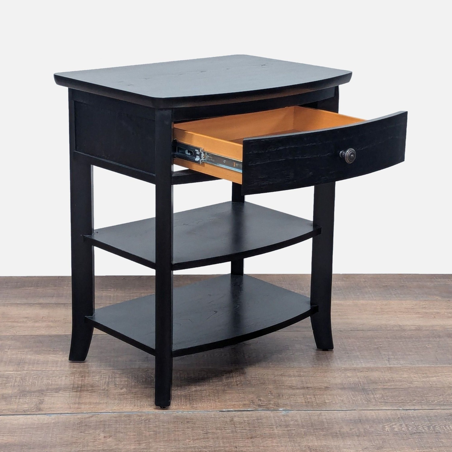 Pottery Barn One Drawer Nightstand with Shelves - image-2