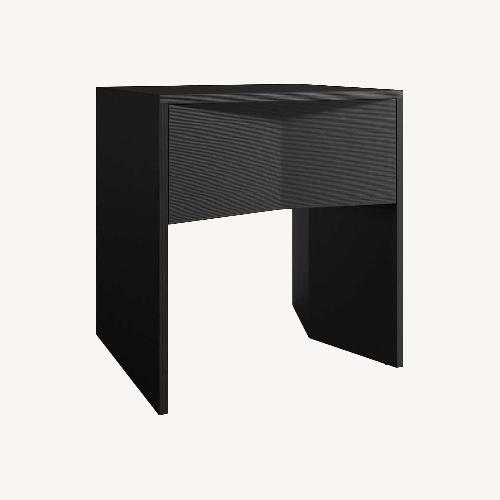 Used Crate & Barrel Mataro Black Nightstand with Drawer for sale on AptDeco