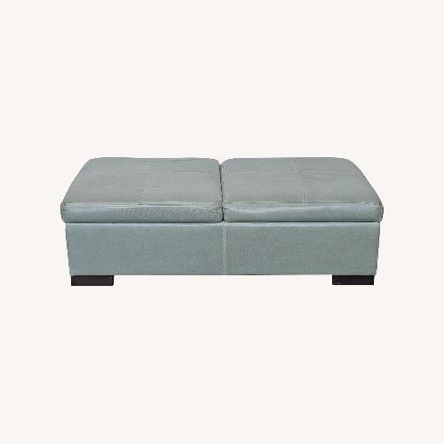Used Leather Storage Ottoman for sale on AptDeco