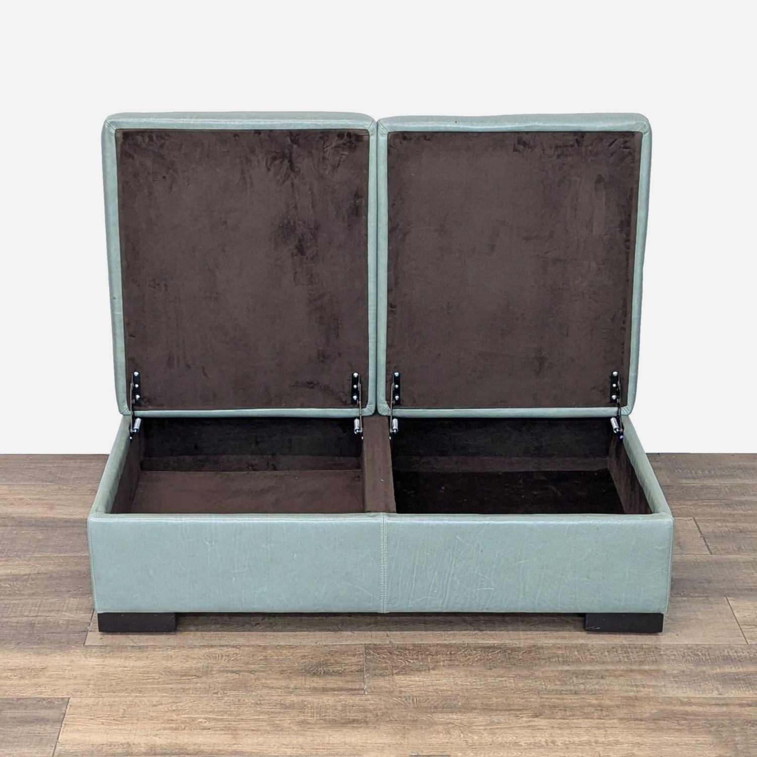 Leather Storage Ottoman - image-2