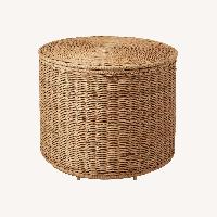 IKEA Ottoman with Storage Handmade Rattan