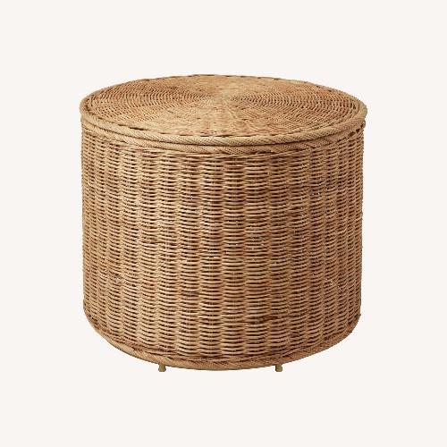 Used IKEA Ottoman with Storage Handmade Rattan for sale on AptDeco