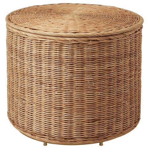 Used IKEA Ottoman with Storage Handmade Rattan for sale on AptDeco