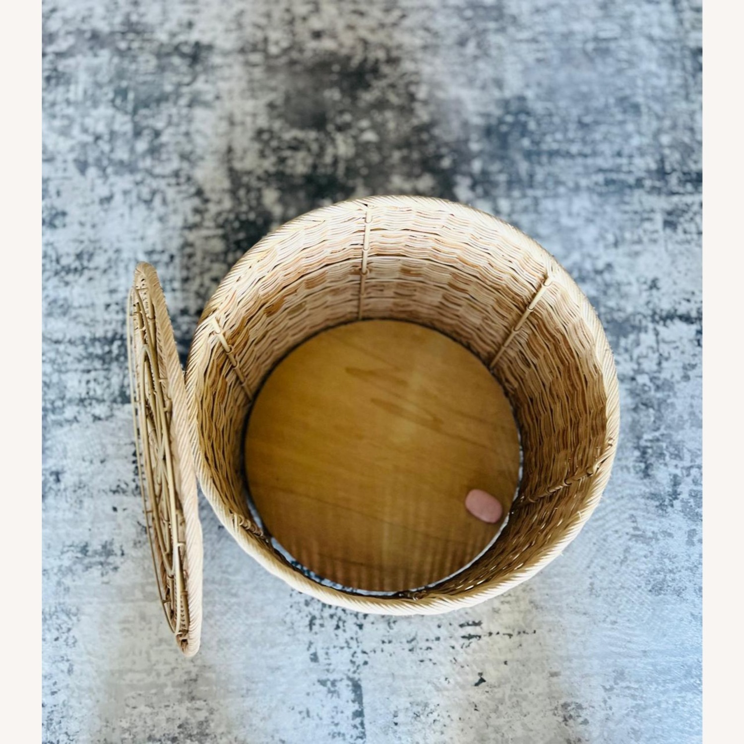 IKEA Ottoman with Storage Handmade Rattan - image-2