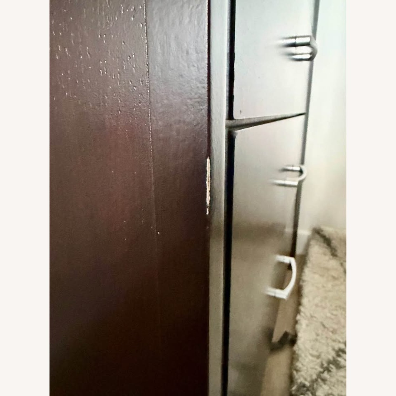 Dark Brown Espresso Wood Chest 5 Drawers - image-6