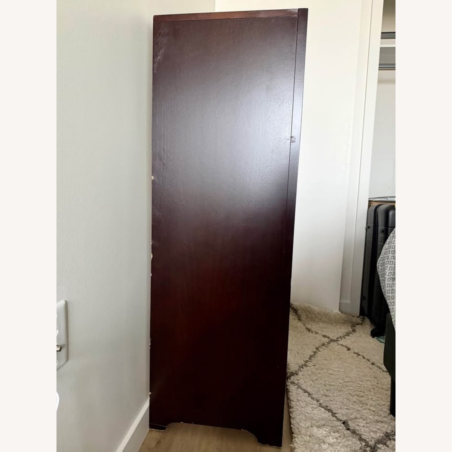 Dark Brown Espresso Wood Chest 5 Drawers - image-1