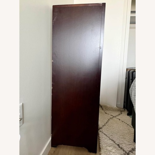 Used Dark Brown Espresso Wood Chest 5 Drawers for sale on AptDeco