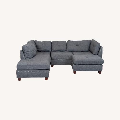 Used 3-PC Modern Gray Fabric Sectional Sofa Set for sale on AptDeco
