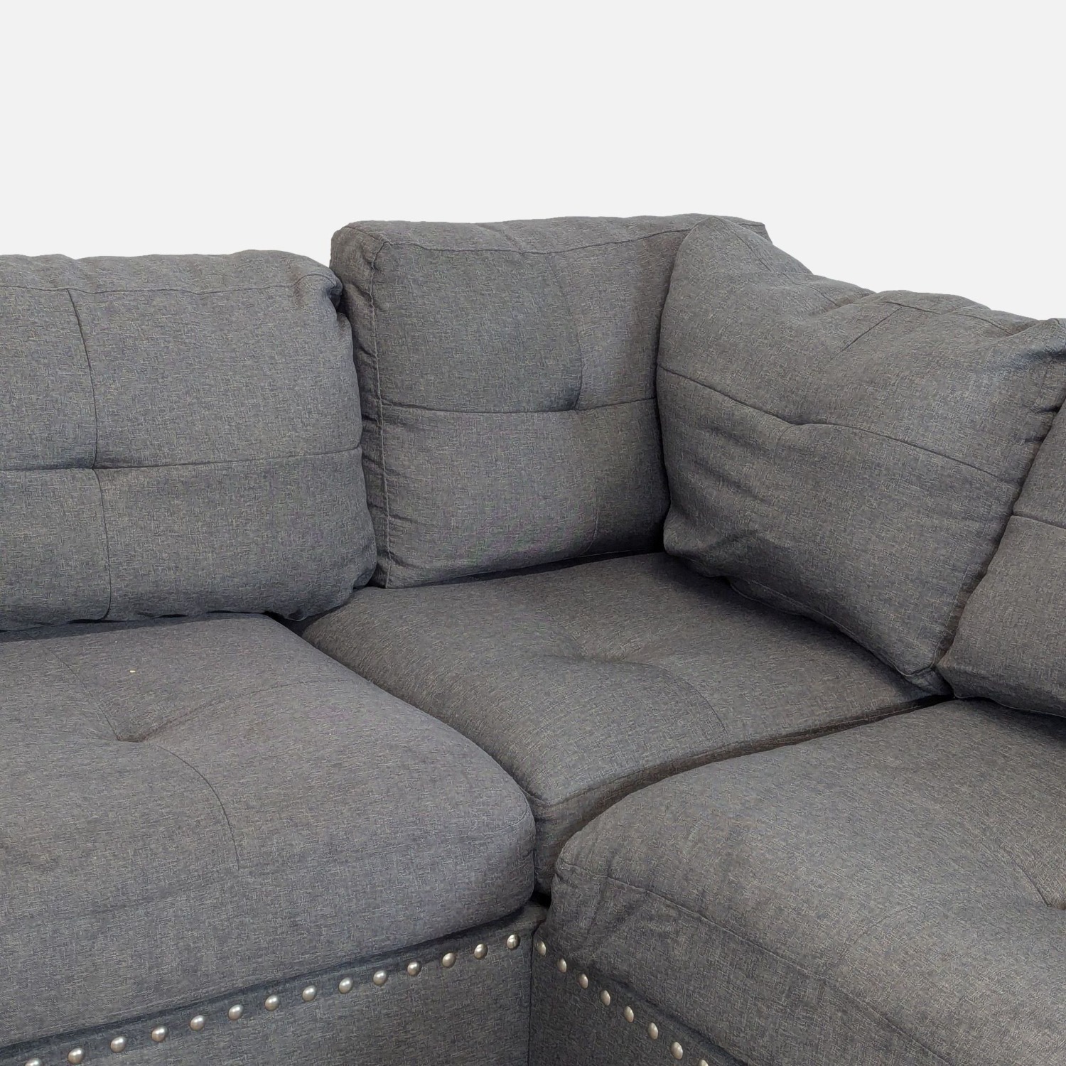 3-PC Modern Gray Fabric Sectional Sofa Set - image-6
