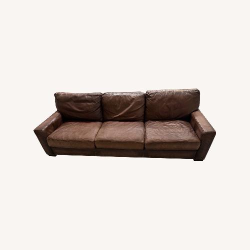 Used Pottery Barn Turner Square Arm Leather Sofa for sale on AptDeco