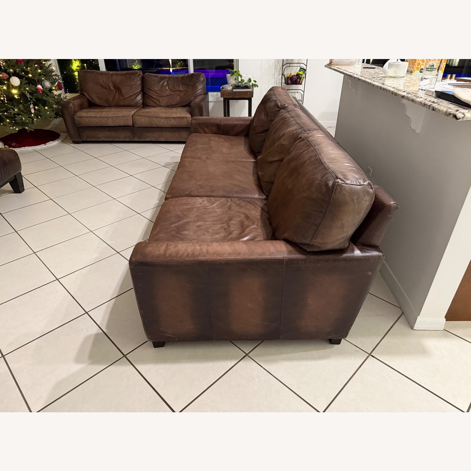 Pottery Barn Turner Square Arm Leather Sofa - image-3