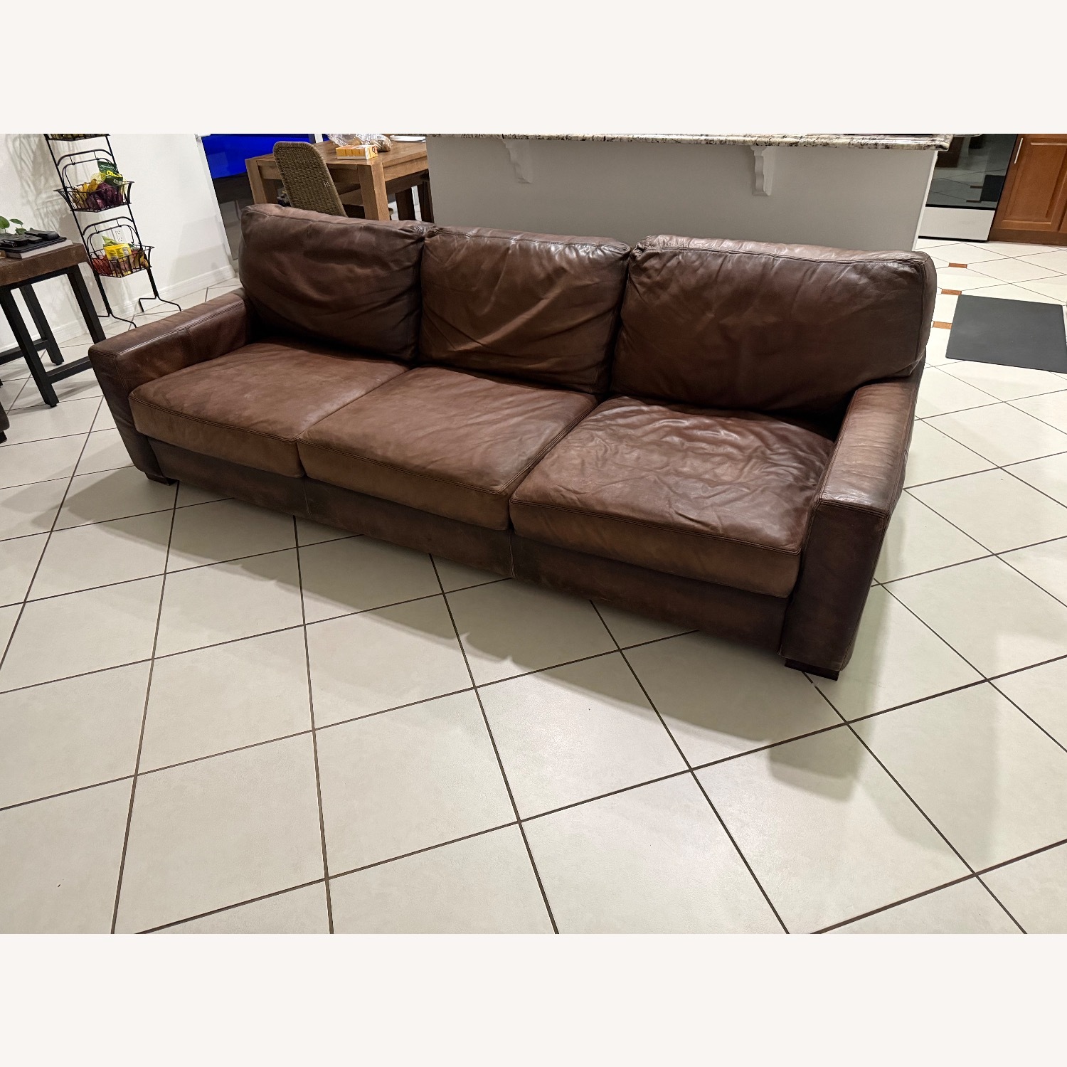 Pottery Barn Turner Square Arm Leather Sofa - image-2