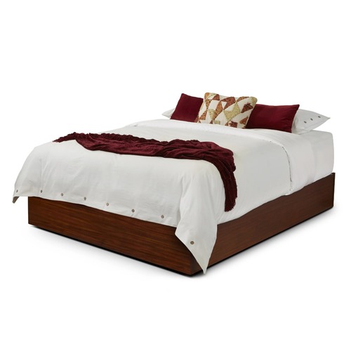Used Charles P. Rogers Dark Brown Wood Queen Bed for sale on AptDeco