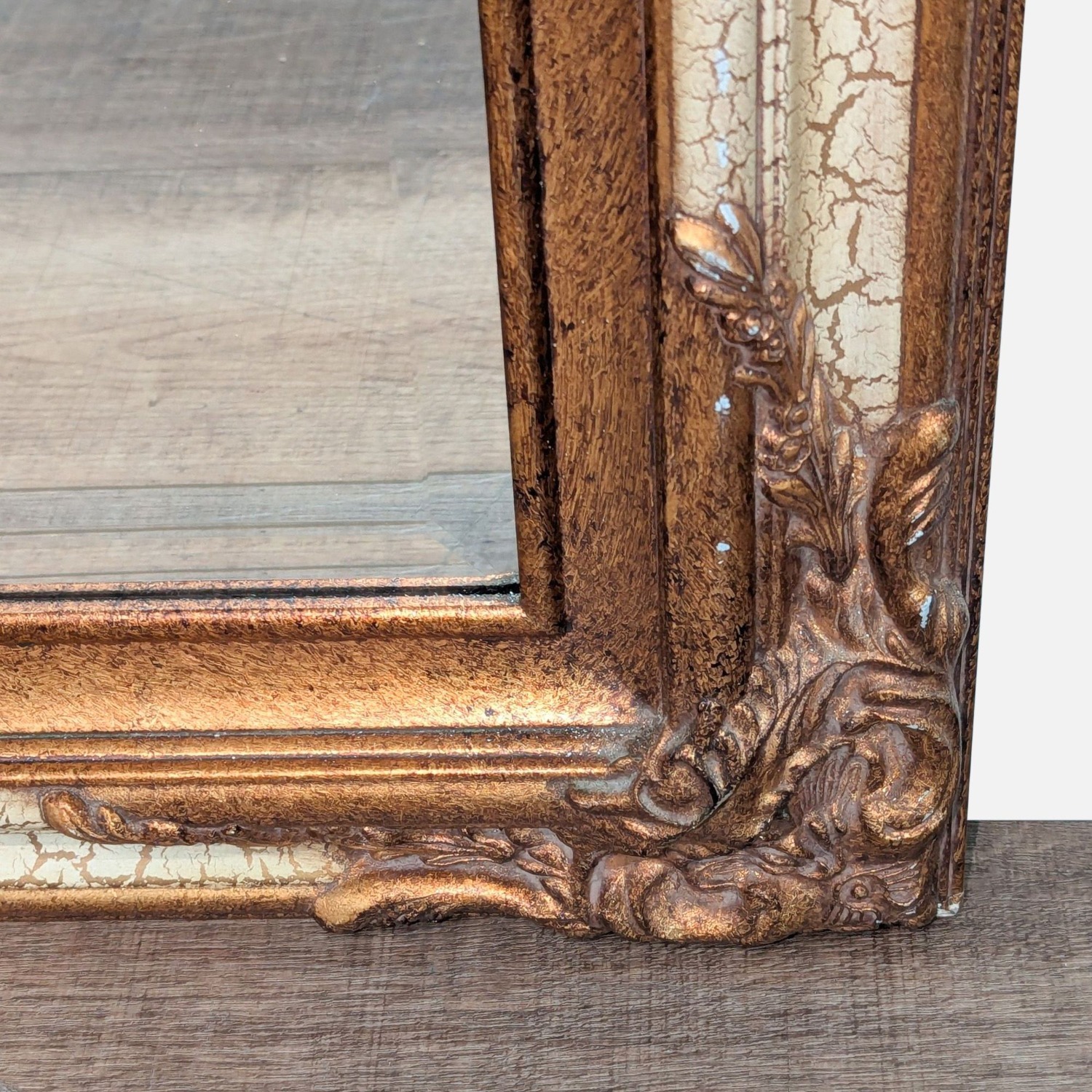 Antiqued Gold and Cream Wall Mirror - image-4
