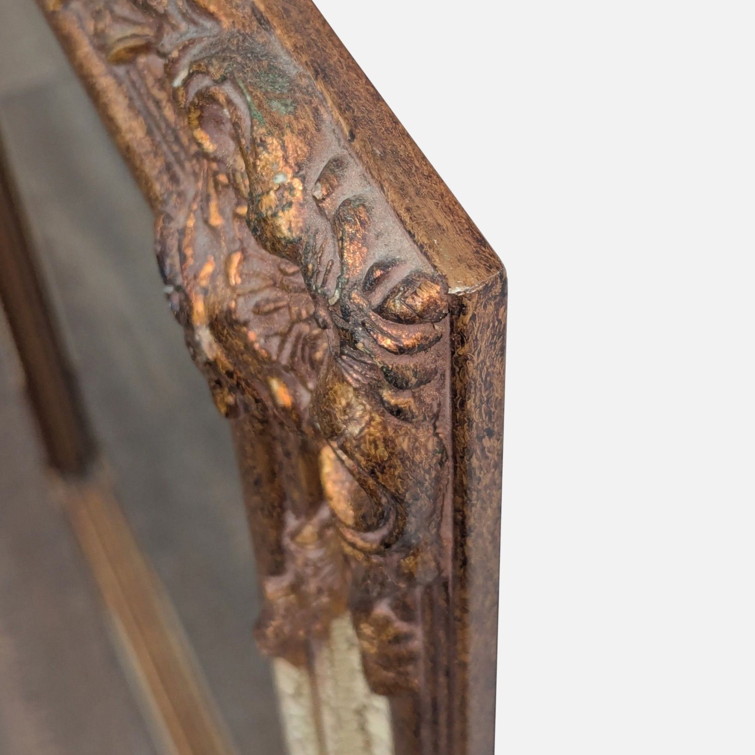 Antiqued Gold and Cream Wall Mirror - image-5